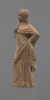 Terracotta figurine of a veiled woman, Dancers, molded female figurine in the Tanagra style,