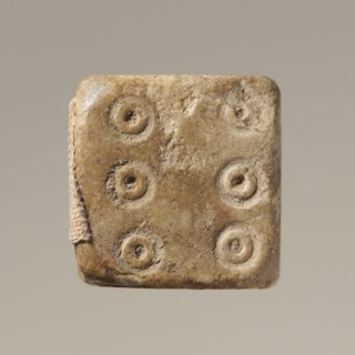 Dice, six-sided dice with pips 1–6 represented as hollow circles and dots, unspecified origin,