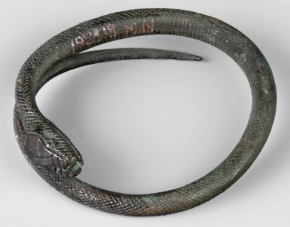 Snake bracelet, snakes, bracelets, 1st century BC, Italy, jewelry; height 2.3 cm, width 9.7 cm,