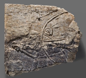 Fragment of an orthostat with relief decoration, unknown Neo-Assyrian workshop. Fragment of a stone