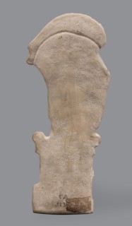 Figurine of Hermes Cryophorus. Statuette of Hermes Cryophorus striding to the right, carrying a