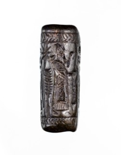 Cylinder seal, unknown Neo-Assyrian workshop. Seal in the so-called linear style with a