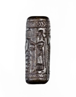 Cylinder seal, unknown Neo-Assyrian workshop. Seal in the so-called linear style with a