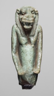 Amulet — Toeris Thoth?, Toeris myth., Egyptian deities, hippopotamuses, Egyptian religion; Late