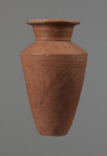 Vessel, Egyptian pottery, ceramics, clay vessel, conical-shaped vessel, widest at approximately 3/4