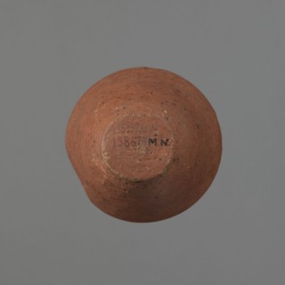 Vessel, Egyptian pottery, ceramics, clay vessel. Conical-shaped vessel, widest at approximately 3/4