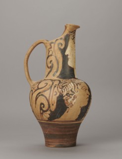 Red-figure oinochoe by the Torcop Painter, Classified Gallo-Classic Scenography; red-figure