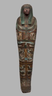 Mummy of Panepi in a cartonnage, doorkeeper of the temple of Amun Panepi, Panepi ca. 945–715 BC.