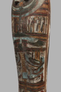 Mummy of Panepi in a cartonnage, doorkeeper of the temple of Amun Panepi, Panepi ca. 945–715 BC.