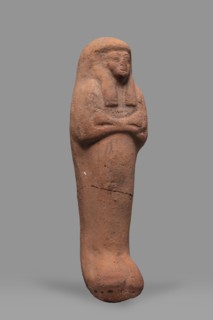 Ushabti, Mummy-shaped funerary figurine, arms crossed on the chest, no tools. Smooth tripartite