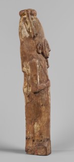 Papyrus container in the form of the god Ptah-Sokar-Osiris, Atef crown with narrow feathers on a