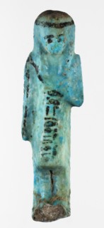 Shabti overseer Amenemone, A shabti figurine depicted in living attire, wearing a knee-length