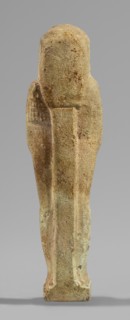 Ushabti, Wigs, beards facial hair, funerary figurine mummy-shaped, hoes, grave goods. Standing on a