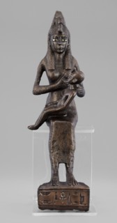Figurine of the goddess Isis nursing Horus, Isis mythology, Horus mythology, uraeus, hieroglyphs,