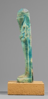 Ushabti, back pillars, hoes, funerary figurine, wig, grave goods, mummy-shaped figurine standing on