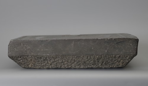 Offering table with carved offerings;, Offering table with offerings depicted: bread and two