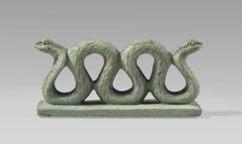 Amulet – two-headed snake, two-headed snake with vertical coils on a base, with delicately carved