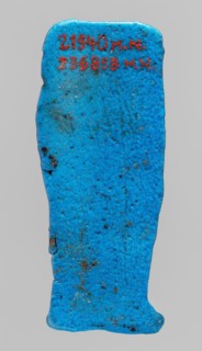 Amulet plaque with a relief of two deities: a lion-headed goddess in a long robe, with a sun disc