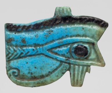 Amulet - Udjat Eye, Udjat eyes, ancient Egyptian amulet Eye with openwork eyeball, grave good,