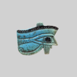 Amulet — Udzhat Eye;, Udzhat eye amulet, grave good; Eye with openwork eyeball, details marked