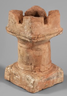 Horned altar serving as a censer, ceremonial vessel/altar with square base and cylindrical shaft,