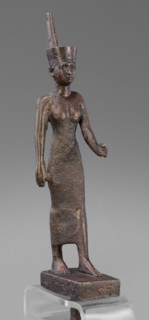 Figurine of the goddess Neith. The goddess Neith is depicted in a striding position, with her right