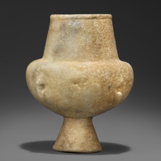 Stone vessel – kandila, Body in the shape of a flattened hemisphere with four evenly spaced,