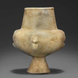 Stone vessel – kandila, Body in the shape of a flattened hemisphere with four evenly spaced,