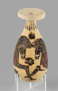 Orientalizing alabastron with depictions of horses, attributed to Corinth, c. 620–590 BC. Small