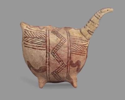 Vessel in the shape of an animal, unknown Cypriot workshop. Fantastic animal-shaped vessel: long