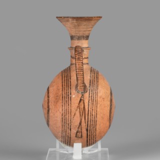 Bottle, geometric motifs, Cypriot pottery, vessels, circles iconography. Amphora with a round,