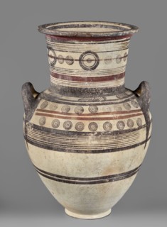 Amphora, unknown Cypriot workshop, Cypriot pottery, Amphora with a low foot, wide neck, and