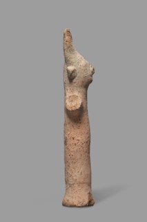 Votive figurine, Cyprus, male figurine wearing a high headdress tiara/triple crown, votive offering