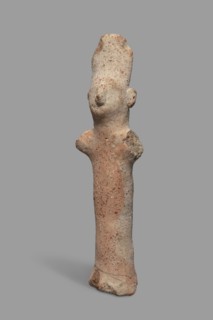 Votive figurine, Cyprus, male figurine wearing a tiara triple crown, votive offering. Figurine of a
