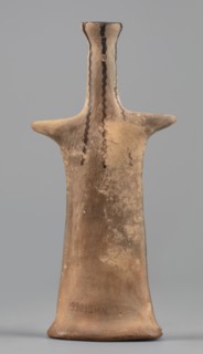 Idol, female idol made of orange clay, votive figurine, 6th century BC 1st half of the 6th century
