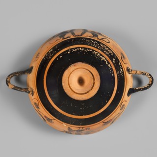 Kylix with a depiction of a mermaid and sphinxes, Griffin-Bird Painter, fantasy creatures,