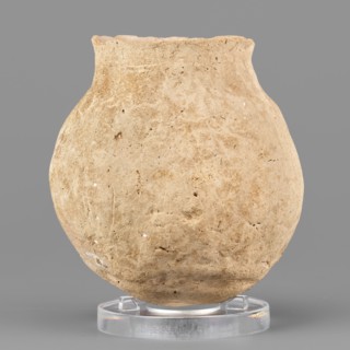 Spherical vessel, unknown Northern Mesopotamian workshop, viseless, hand-made miniature vessel with