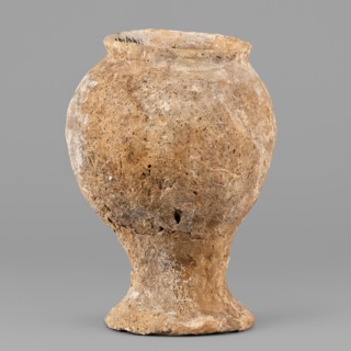 Beaker, unknown Northern Mesopotamian workshop; hand-made, asymmetrical miniature cup on a stem