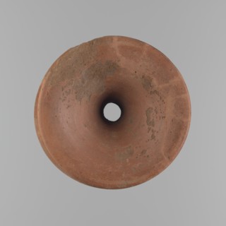 Vessel base, Funnel-shaped vessel base, narrowest at about 2/3 of the height. Both rims are oval in