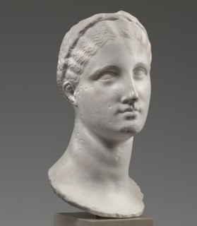 Head of a woman Berenice II or Arsinoe II, unknown author, Greek sculpture, female portrait, 330–30