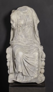 Statue of the goddess Cybele on a throne, Cybele myth., statues of deities, Roman sculpture, 1st
