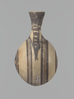 Canteen, Cyprus. Canteen decorated with concentric circles. Vessel with a spherical, slightly