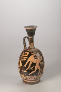 Red-figure aryballus lekythos with a depiction of Eros and a woman, Darius Painter active 340–320