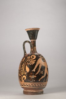 Red-figure aryballus lekythos with a depiction of Eros and a woman, Darius Painter active 340–320