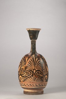 Red-figure aryballus lekythos with a depiction of Eros and a woman, Darius Painter active 340–320
