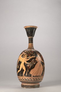 Red-figure aryballus lekythos with a depiction of Eros and a woman, Darius Painter active 340–320