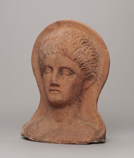 Votive head, Hellenistic period, 332–30 BC, Central Italy; sculpture; height 30 cm, width 22.5 cm,