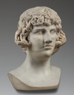 Portrait of Antinous, unknown Roman workshop, male portrait bust, Roman sculpture, 130–138 CE,