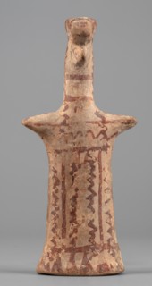 Female idol, Female idol with arms marked as appendages. On a long cylindrical neck is a nose and