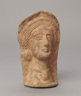 Votive head, 3rd–2nd century BC, Central Italy; sculpture; height 14.5 cm, width 9 cm, depth 8.5
